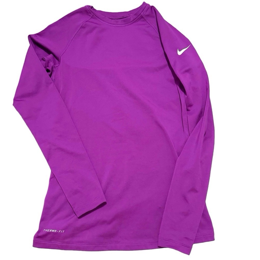 Nike Pro Combat Fitted Therma-Fit Thermal Fleece Long Sleeve Top Crewneck Medium - Picture 9 of 9